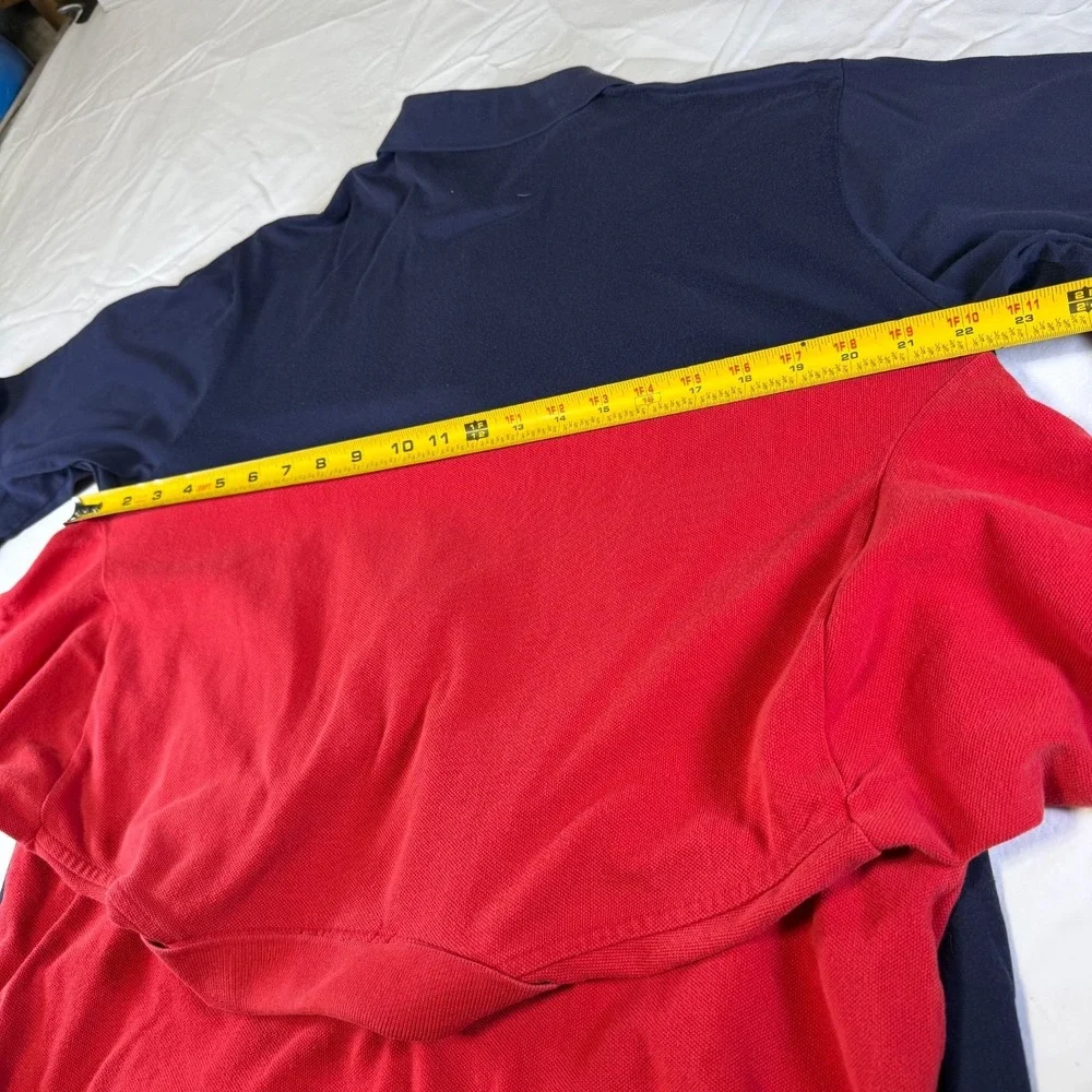 Lot of 2 Vintage Polo Ralph Lauren Short Sleeved Shirts Crest Logo Men's Med